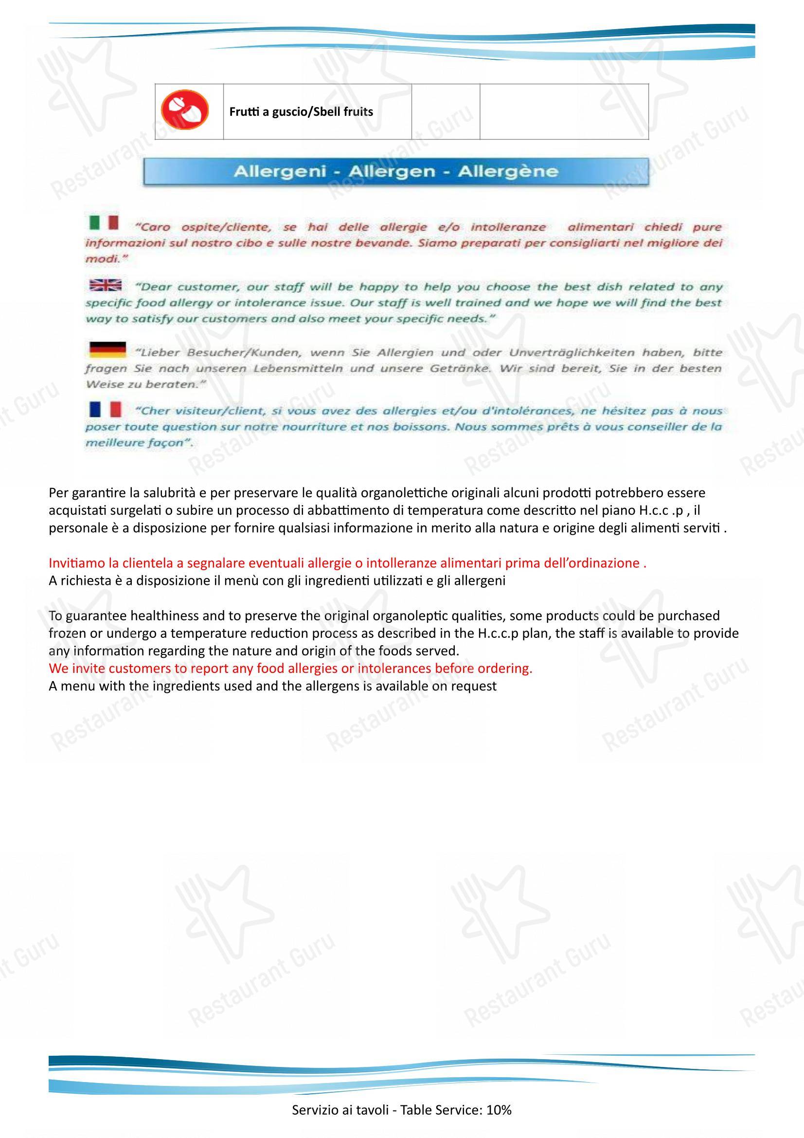 Menu per Baglio pub & bar