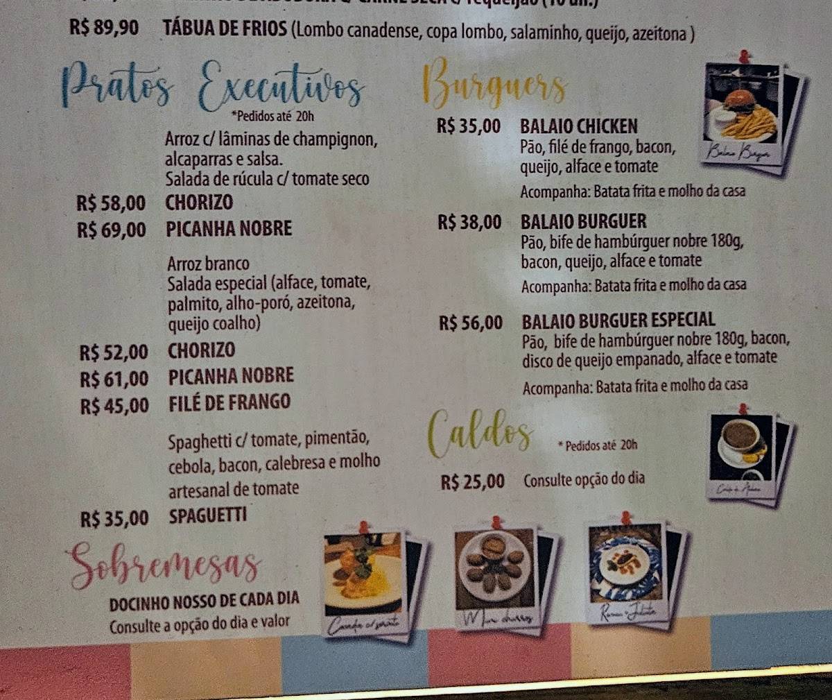 Balaio Das Cores Bistrô cardápio