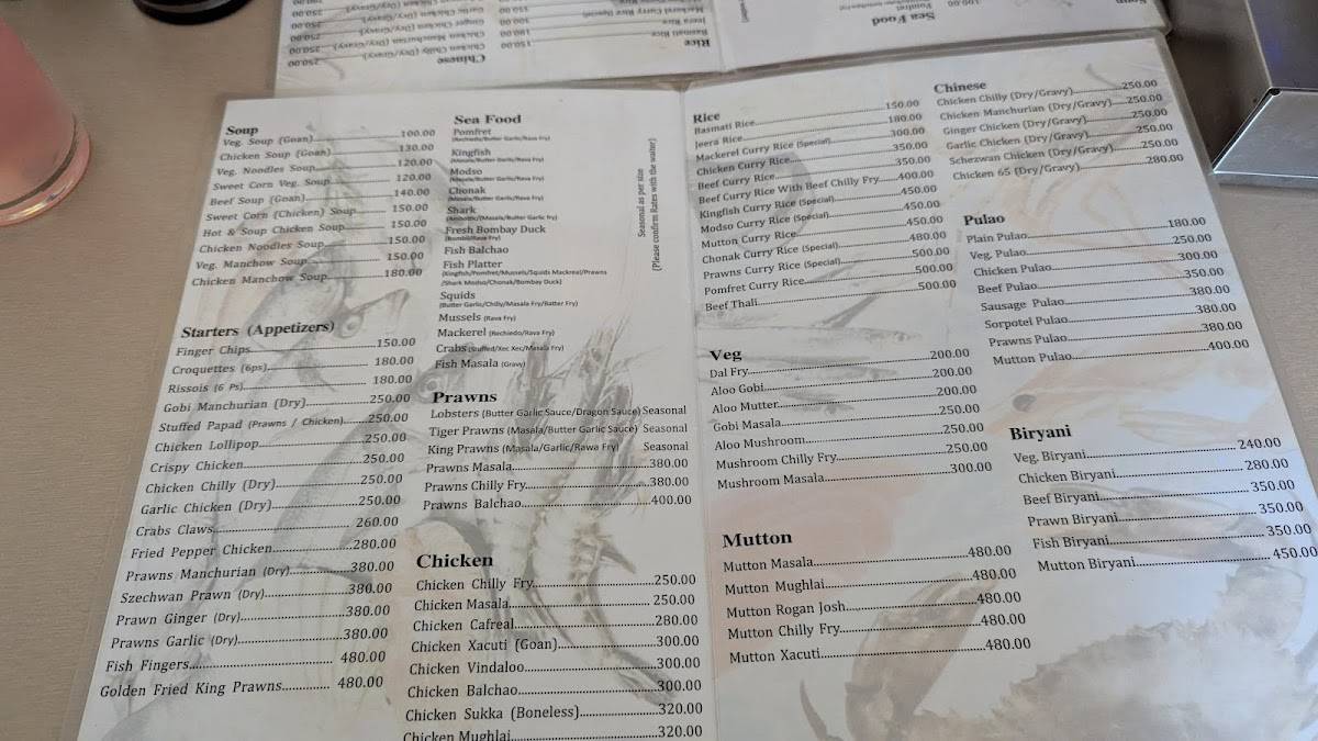 George Restaurant & Bar menu