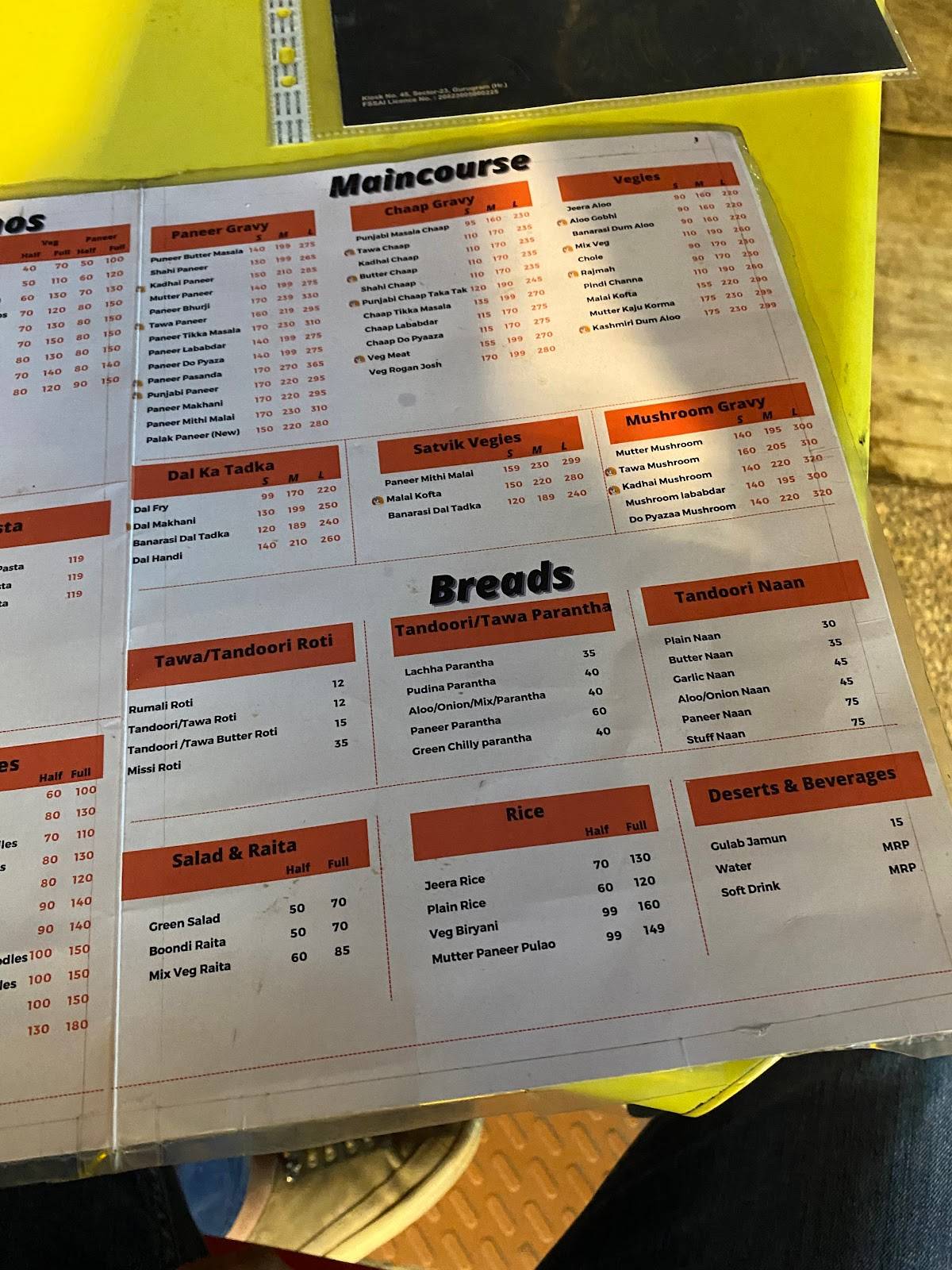 Banarasi Kitchen menu