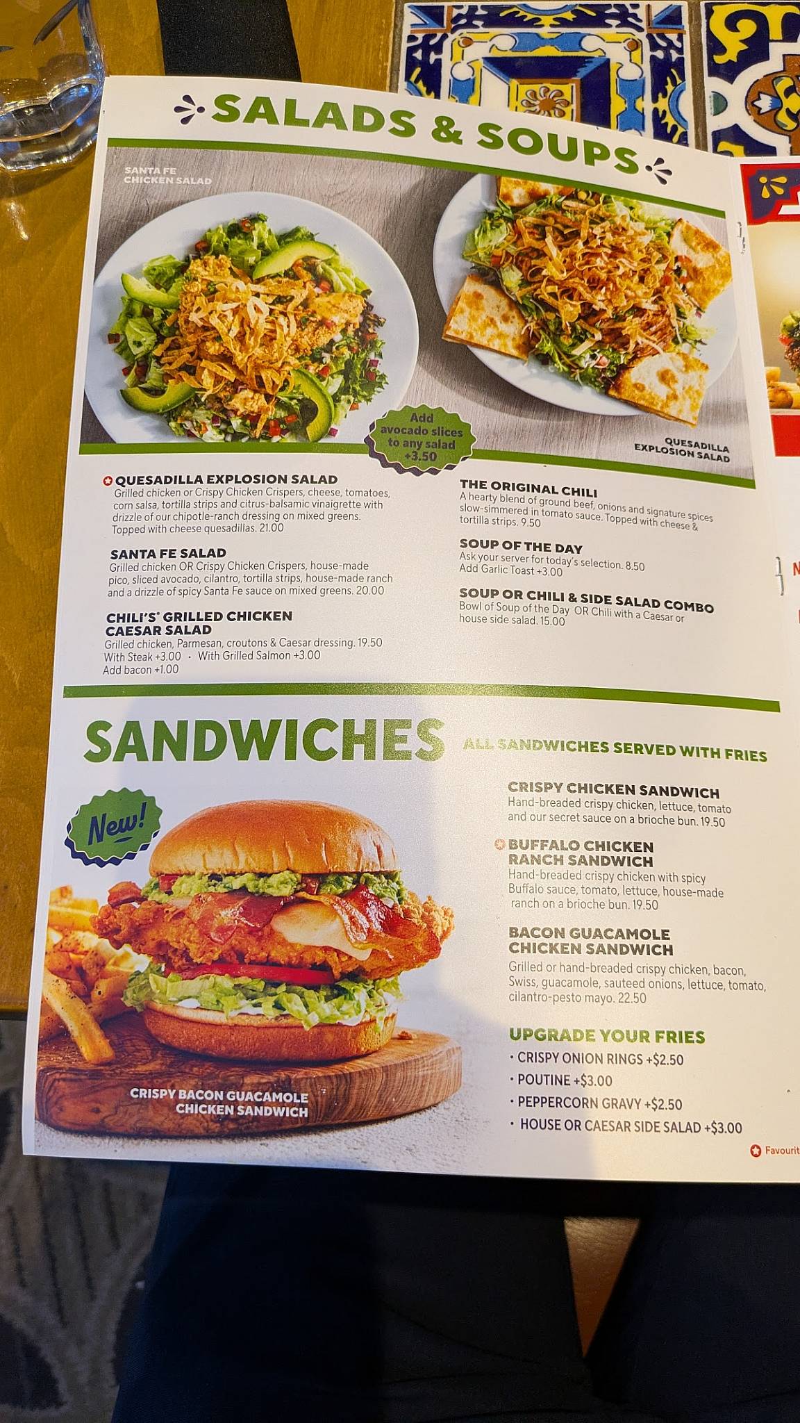 Menu de Chili's Grill & Bar