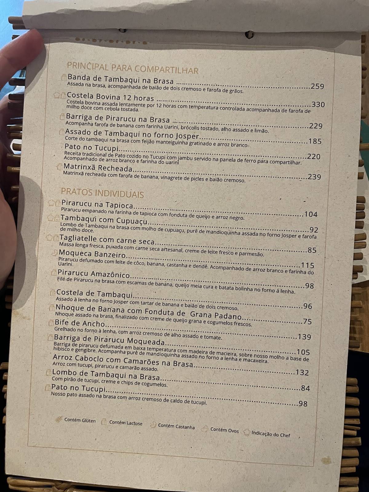 Restaurante Banzeiro São Paulo cardápio