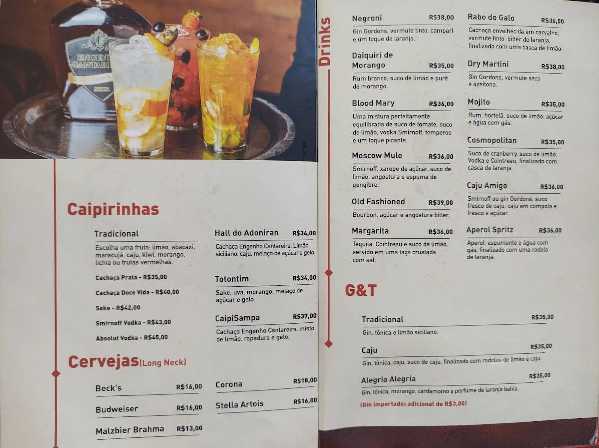 Bar Brahma cardápio