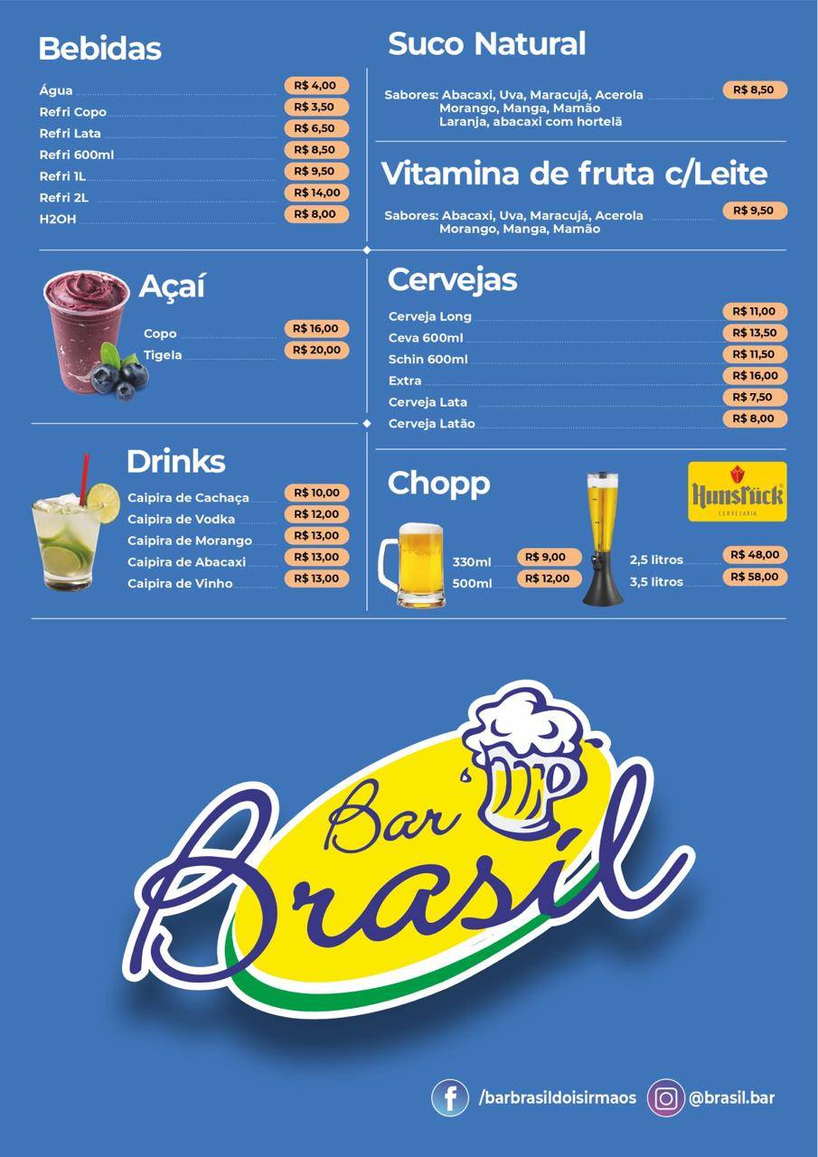 Bar Brasil cardápio