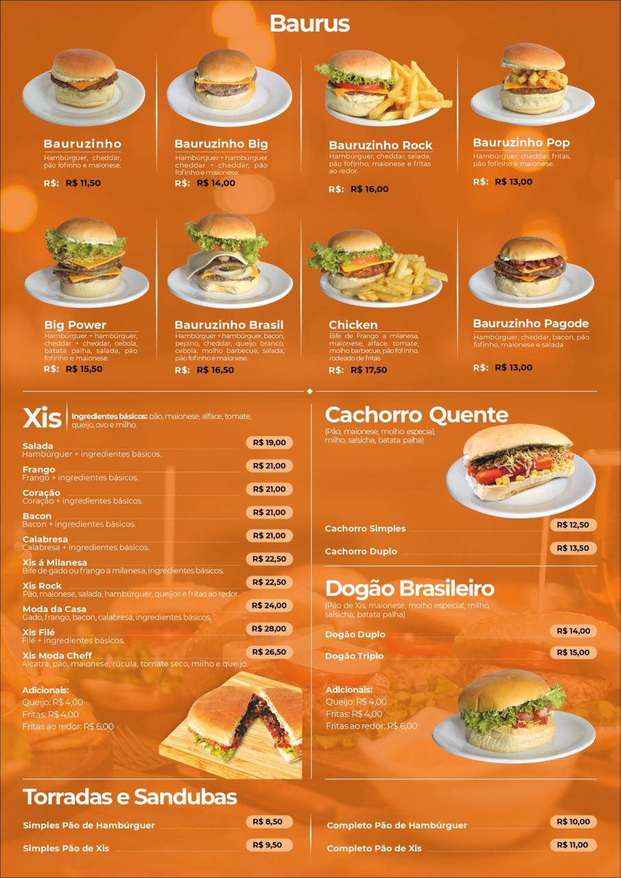 Bar Brasil cardápio