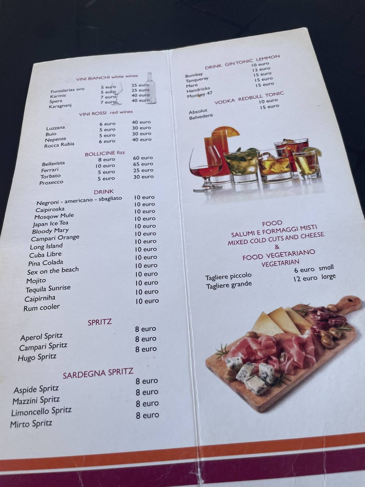 Menu di Bar Muzzetto 
