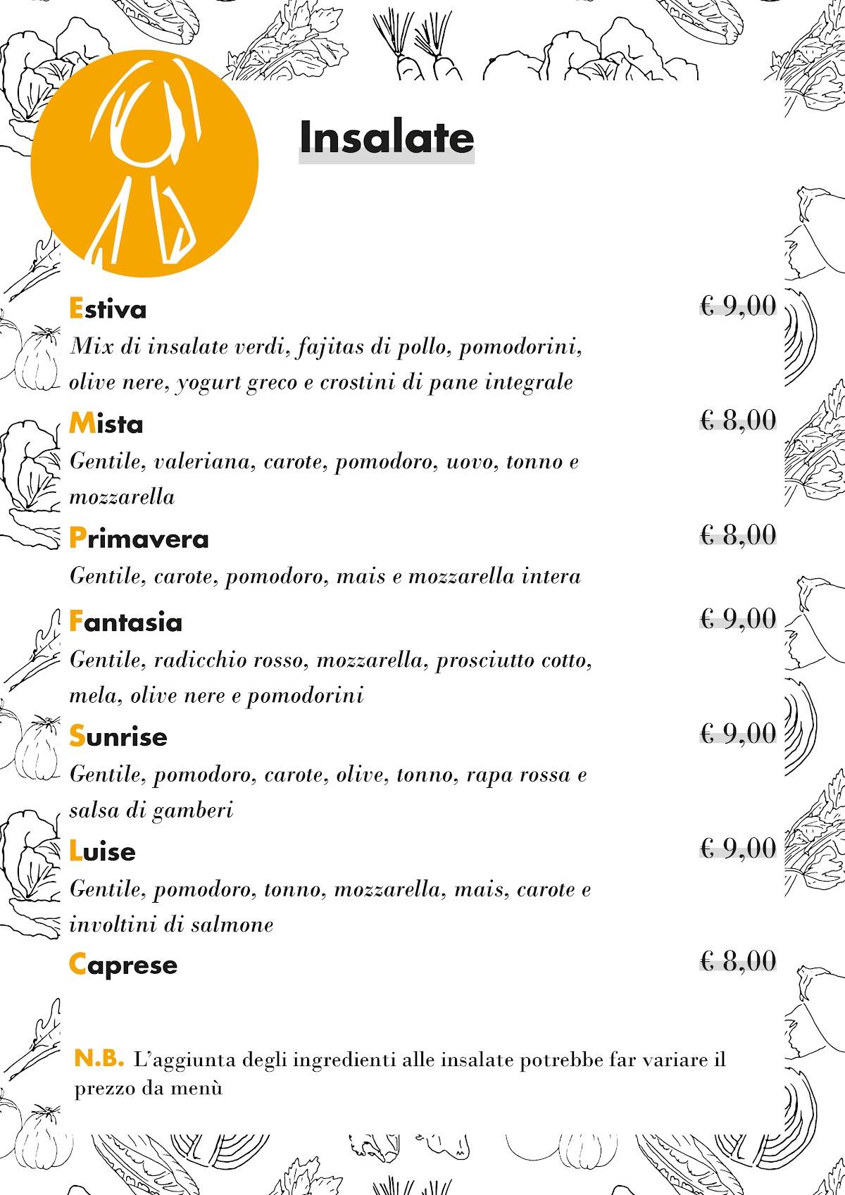 Menu di Bar Sunrise 