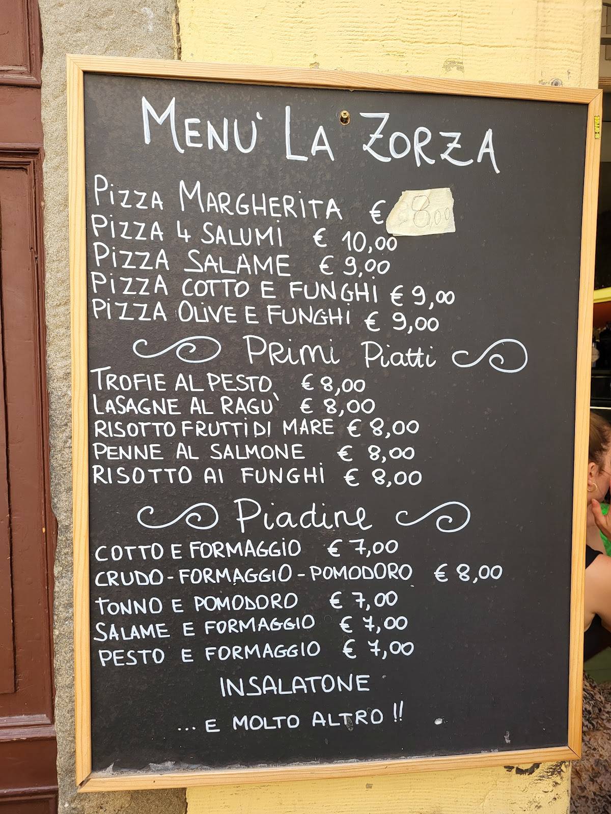 Menu di Bar Zorza 