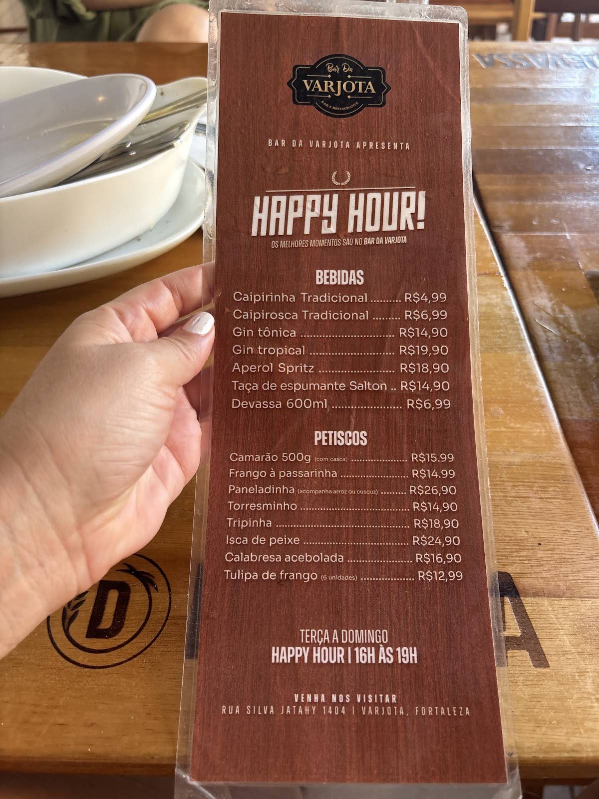 Bar da Varjota cardápio