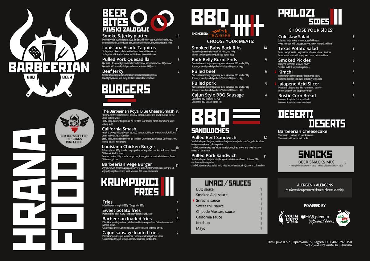 Menu di Barbeerian - BBQ & Beer 