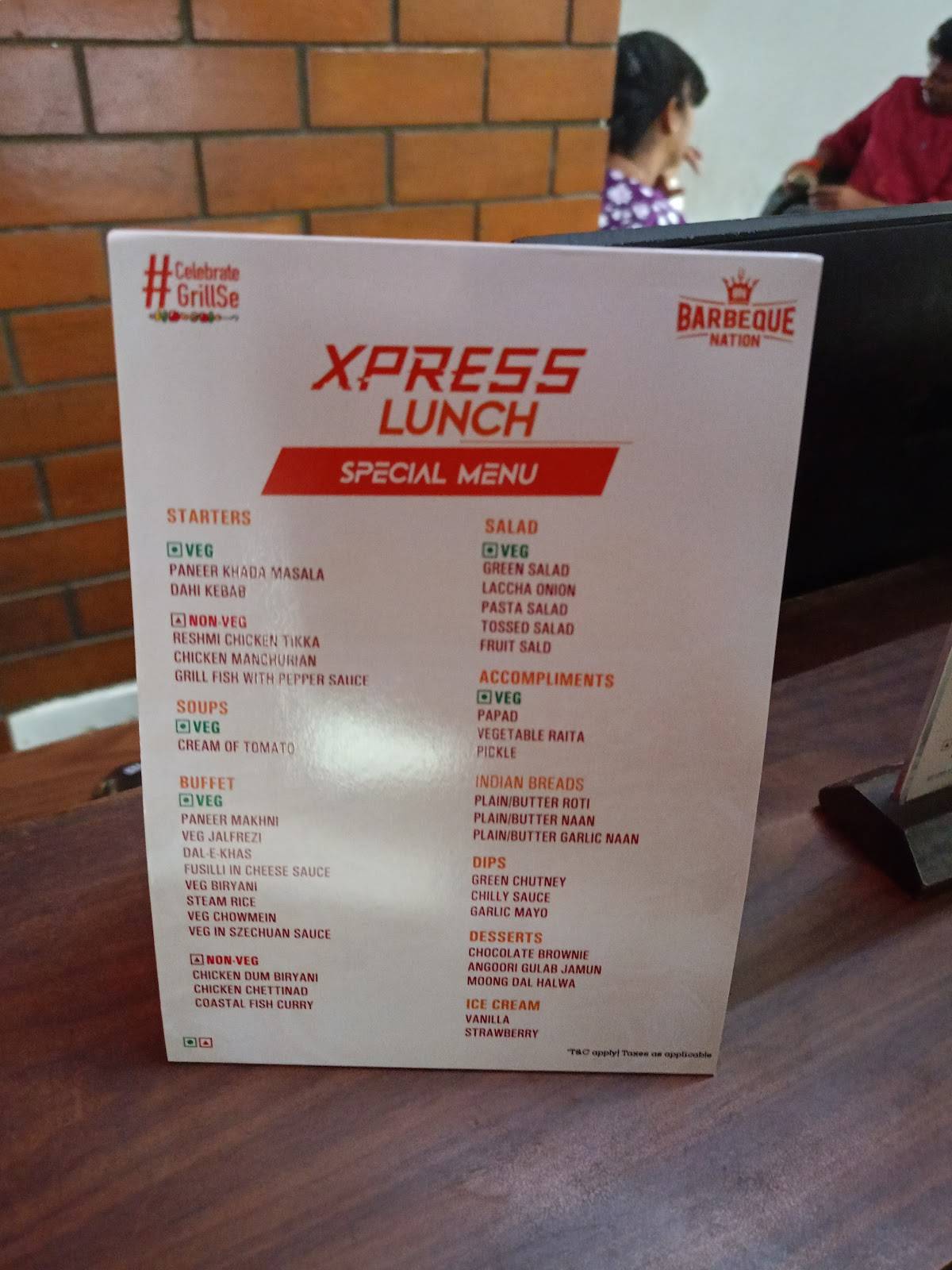 Barbeque Nation - Nellore - NVR Central menu