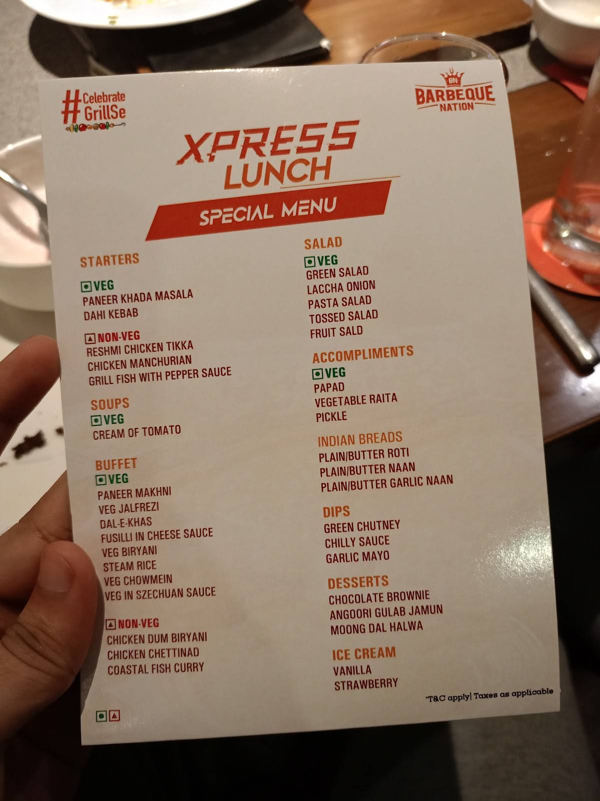 Barbeque Nation - Nellore - NVR Central menu