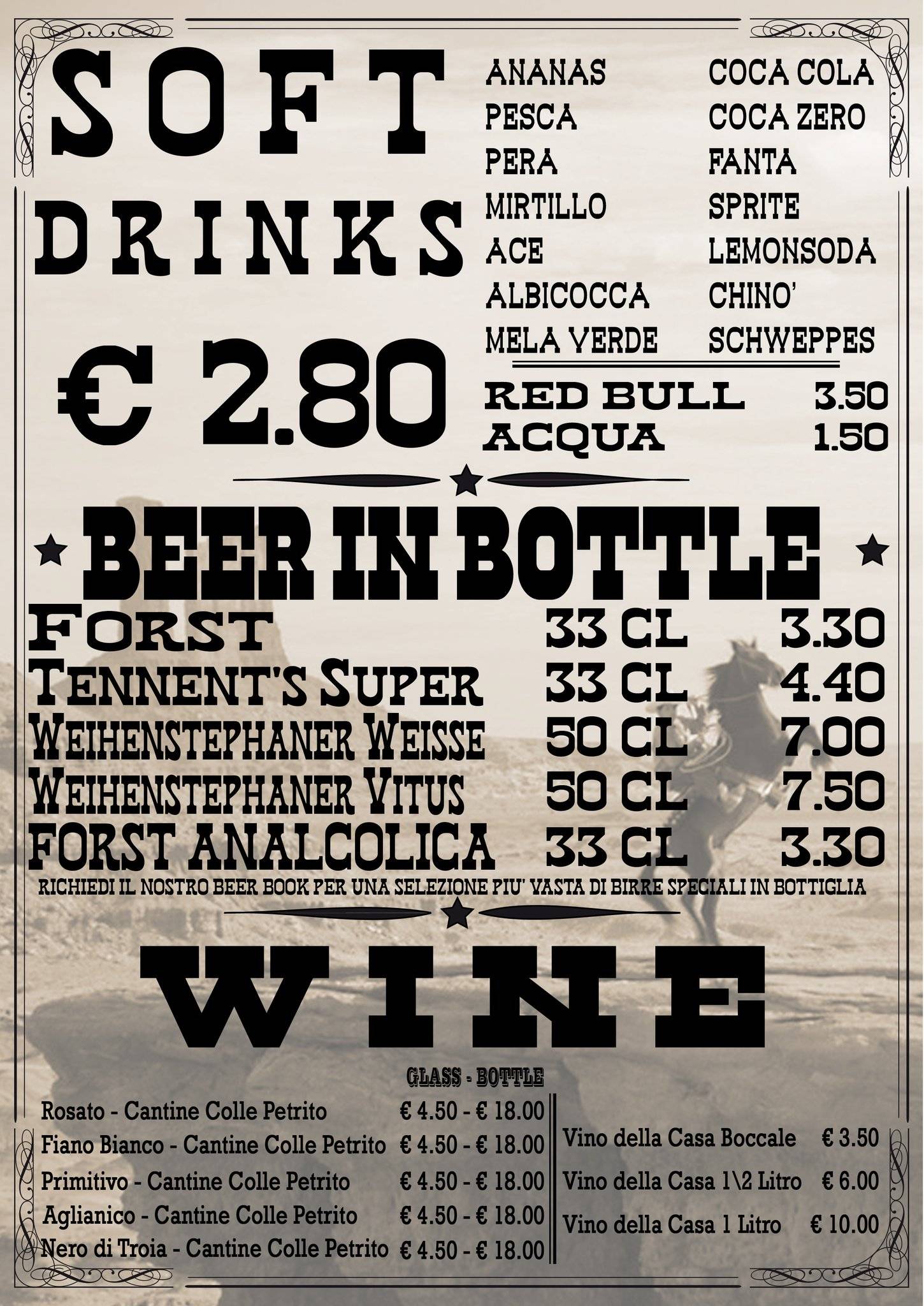 Menu di Crossroad Saloon 