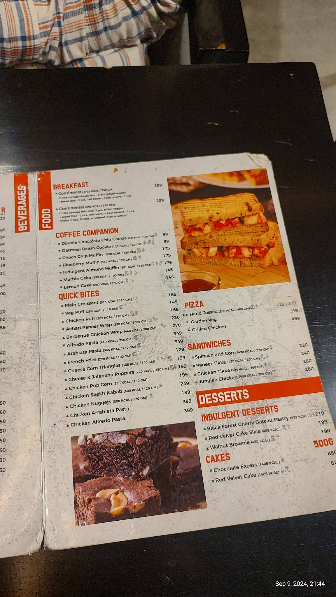 Barista Cafe Pahalgam menu