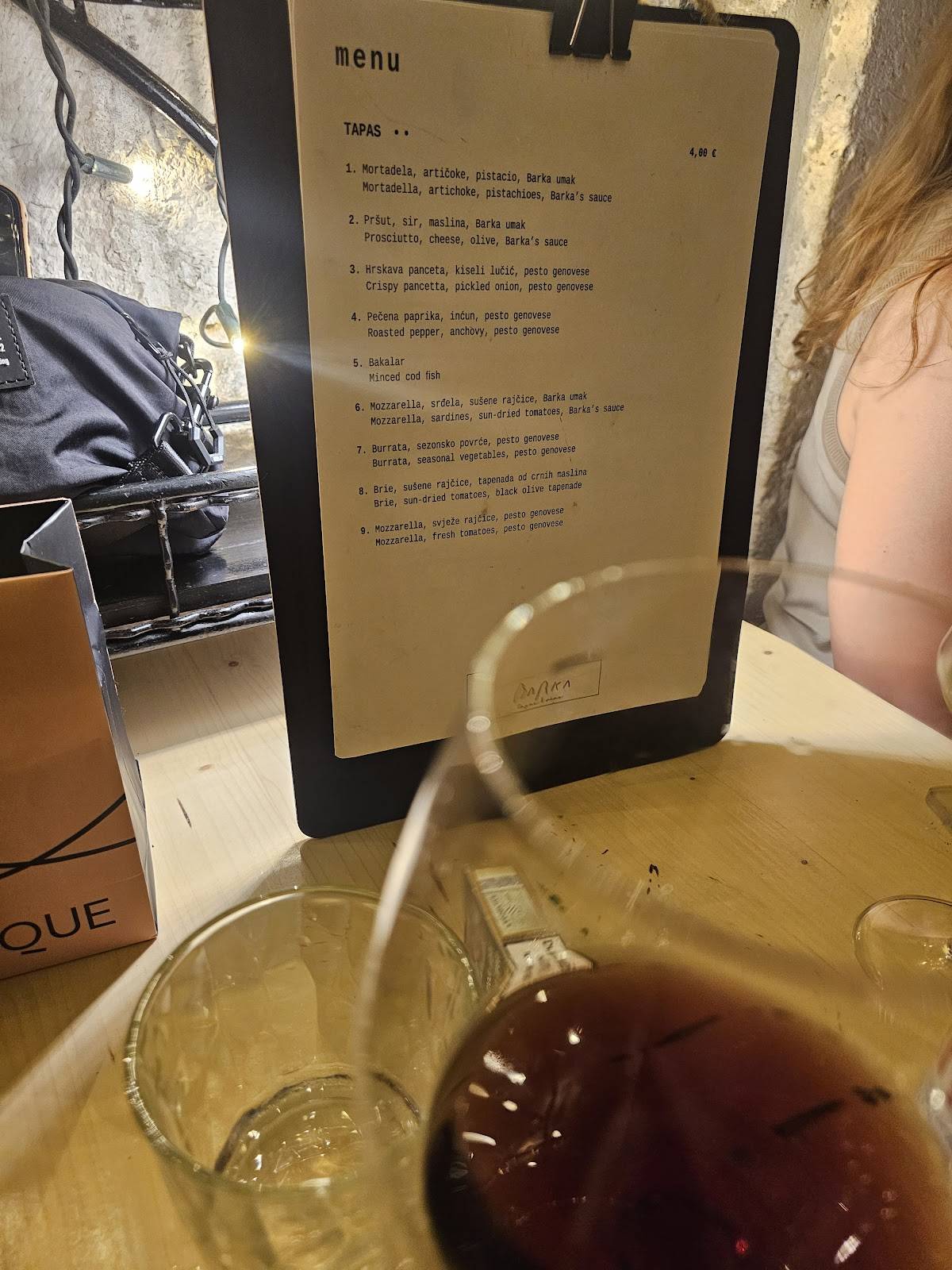 Menu di Barka Tapas & Wine bar 