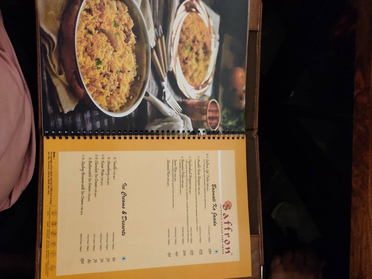 Saffron menu