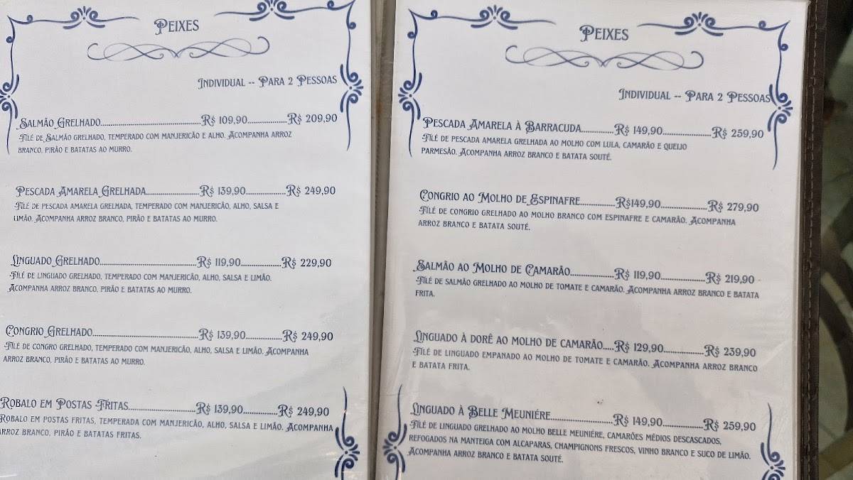 Barracuda Restaurante cardápio