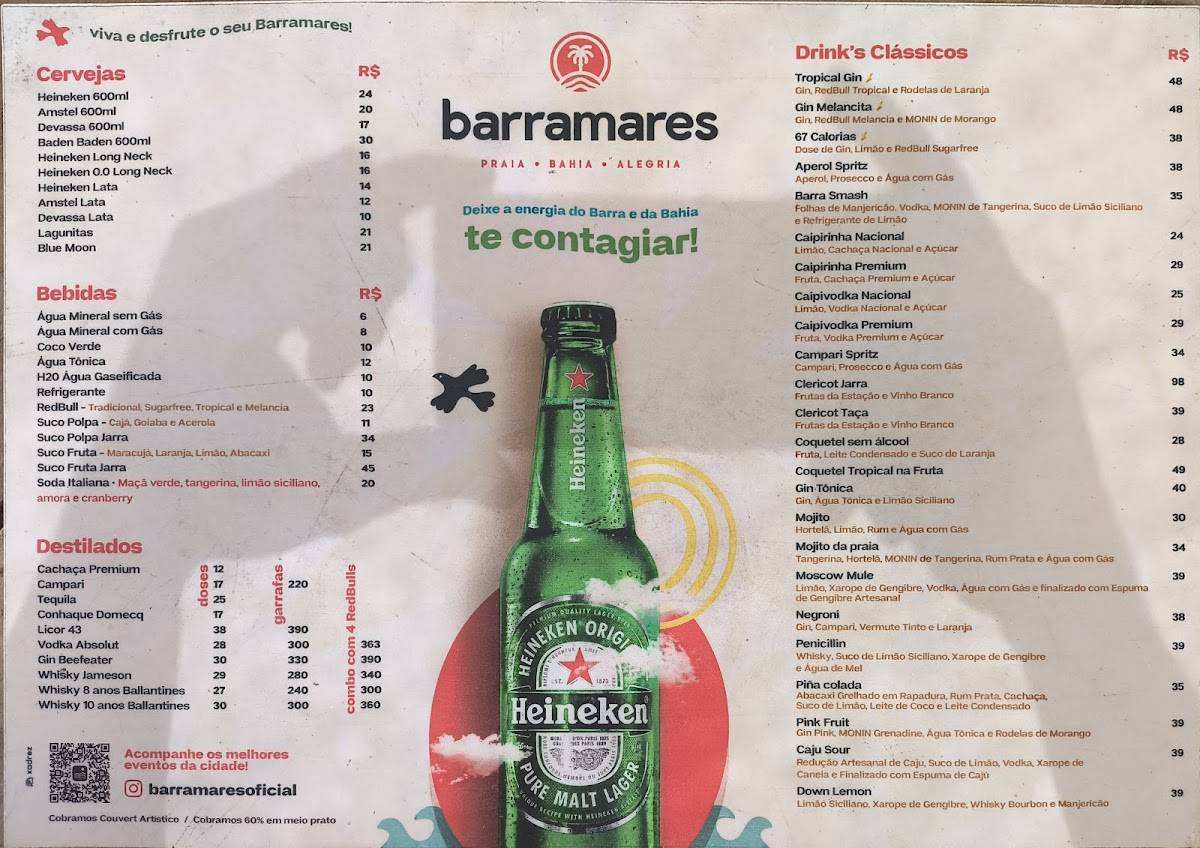 Barramares cardápio