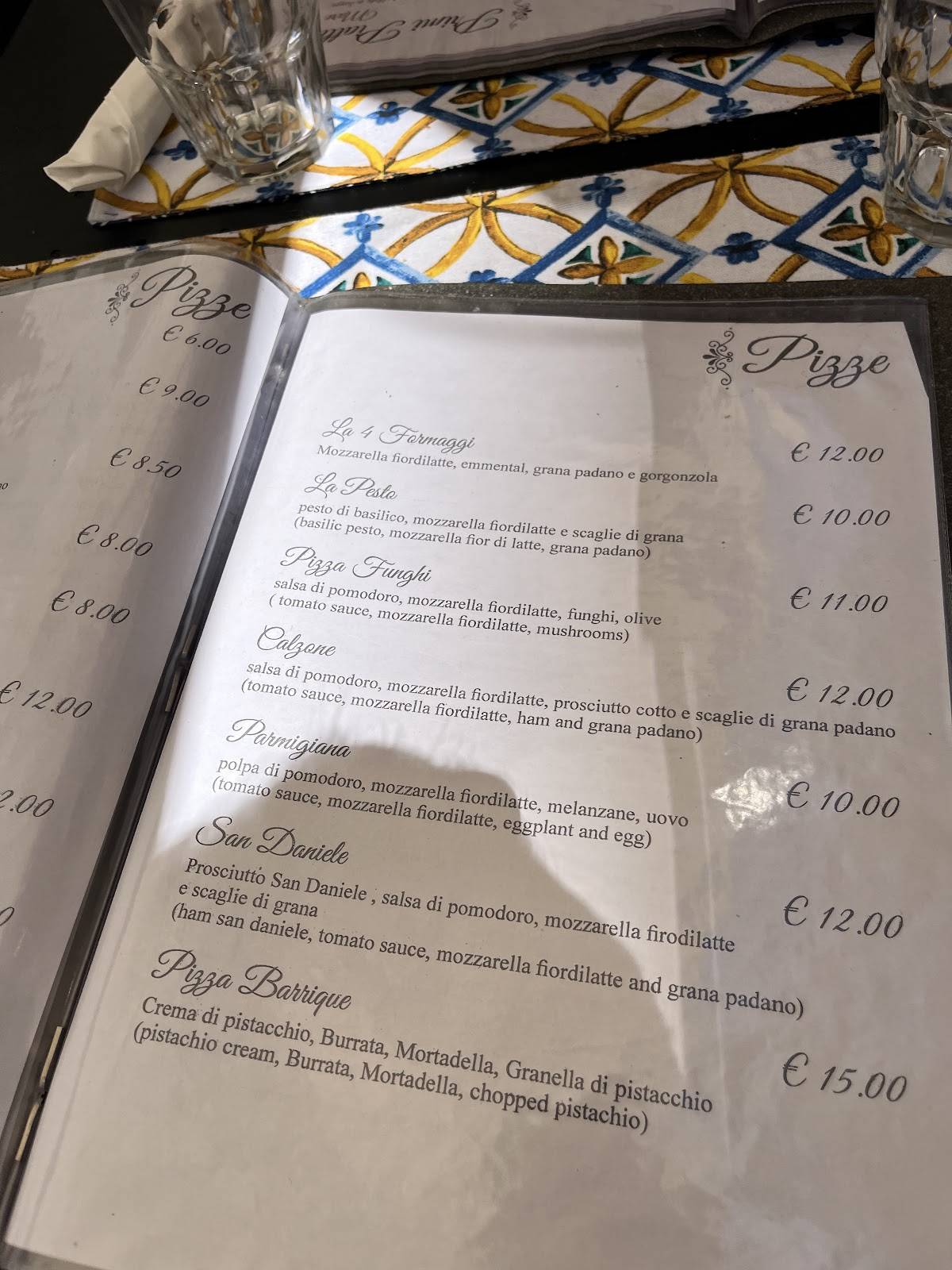Menu di Barrique Bistrot 
