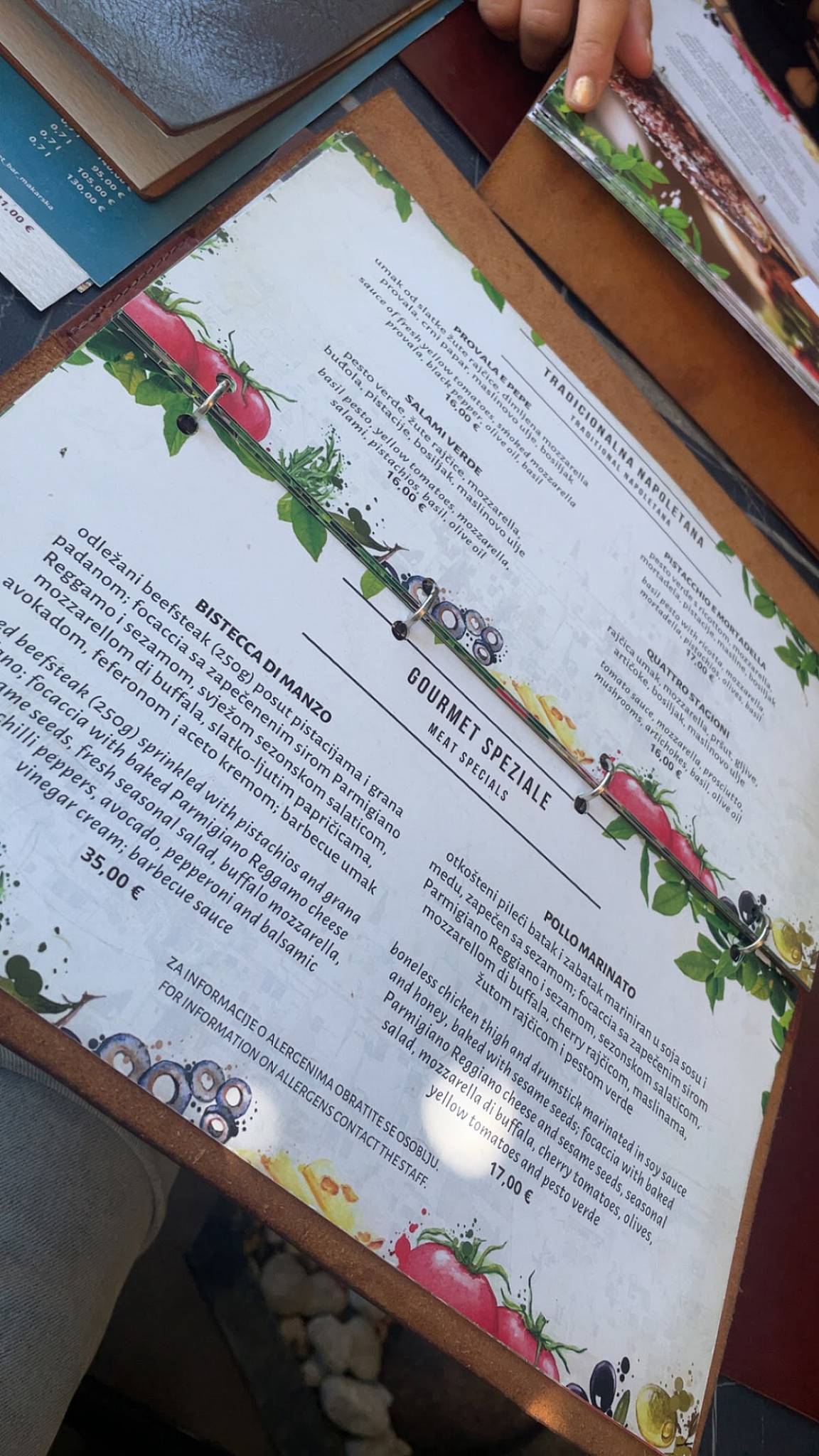 Menu di Basta gourmet bar Makarska 