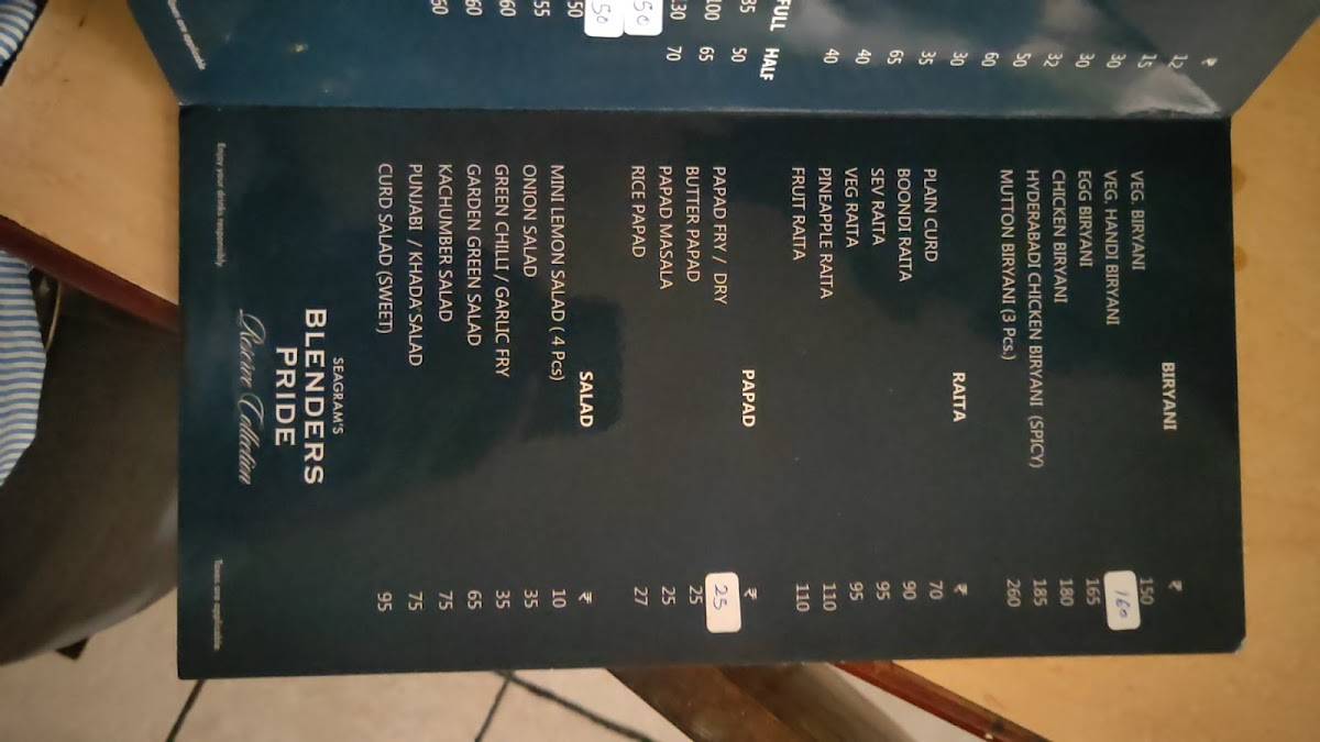 BEEJI BAR & RESTAURANT menu