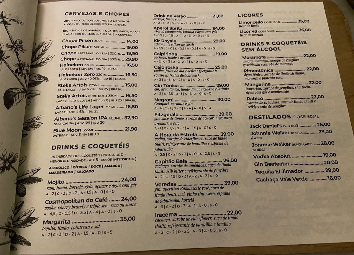 Café Com Letras cardápio