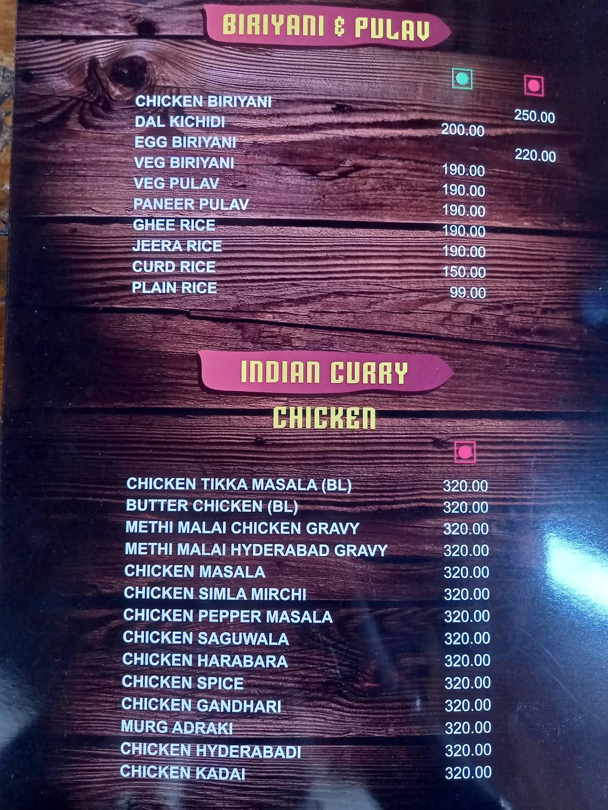 Bengaluru Box menu