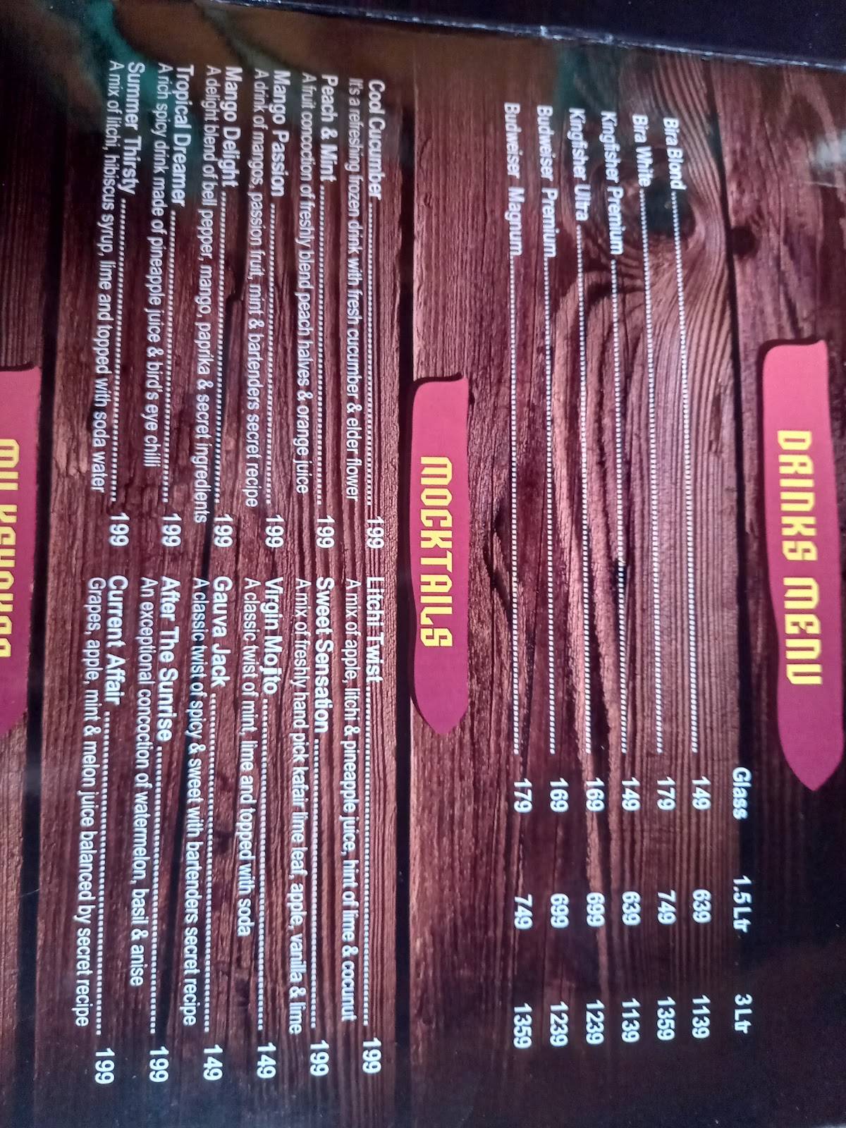 Bengaluru Box menu