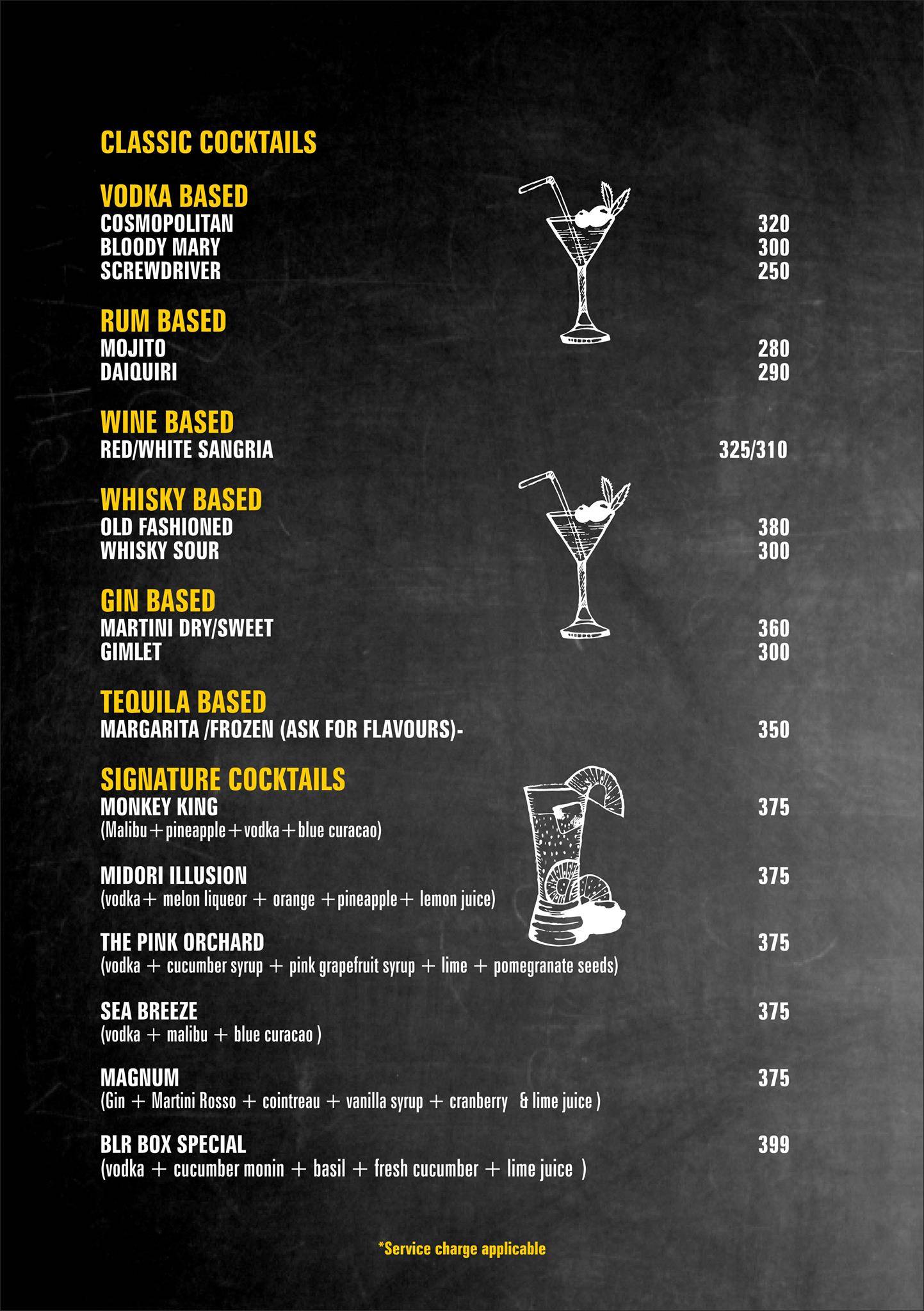 Bengaluru Box menu