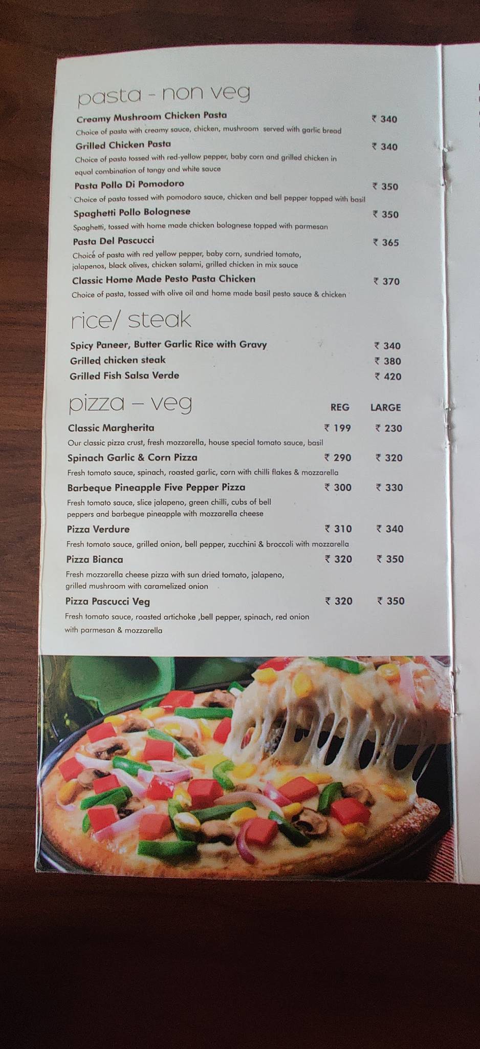 Caffe Pascucci menu