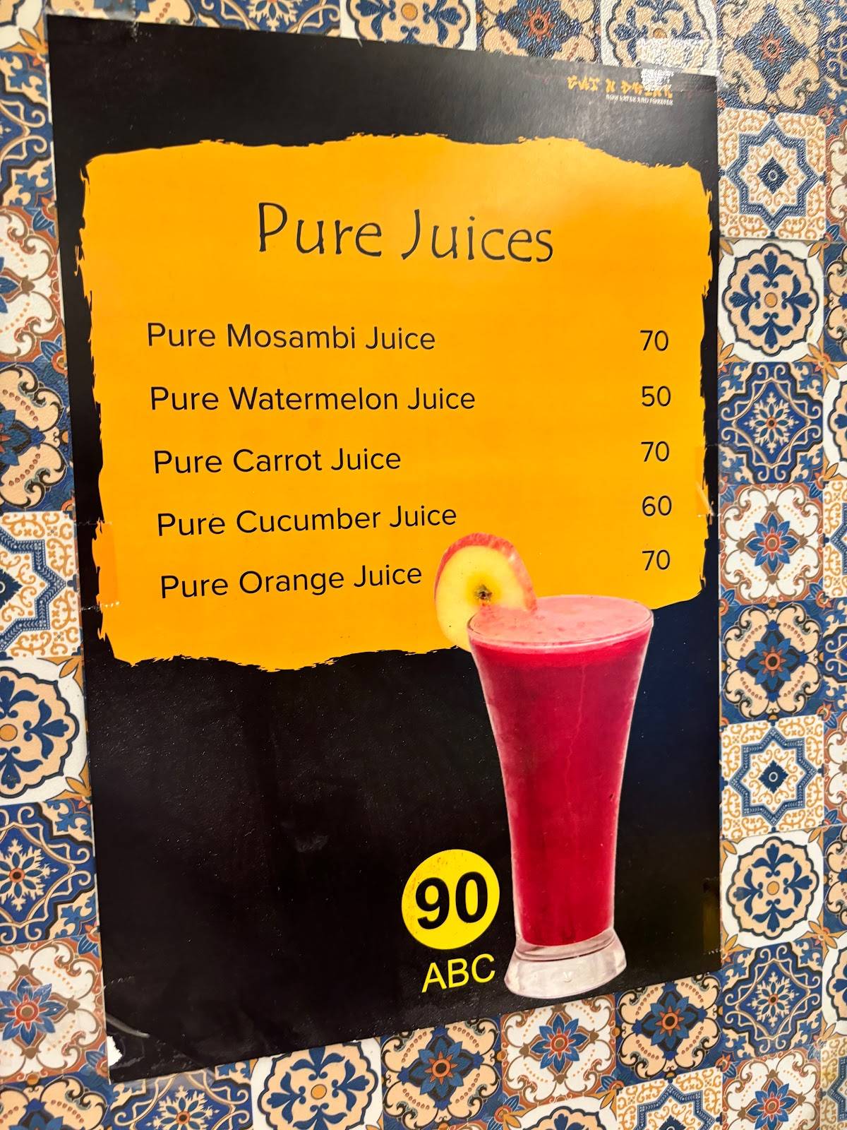 EAT N DRINK menu