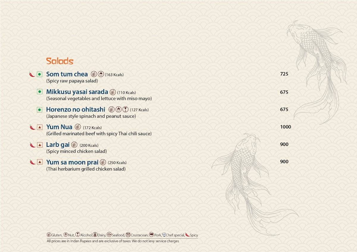 East Restaurant - Pan-Asian Rooftop menu