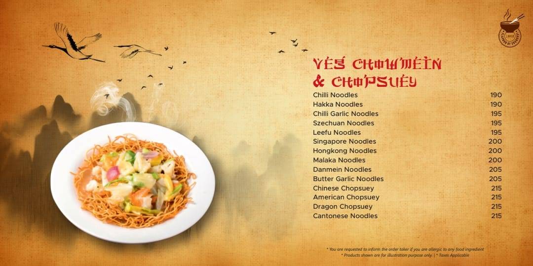 Flavour Of Shanghai menu