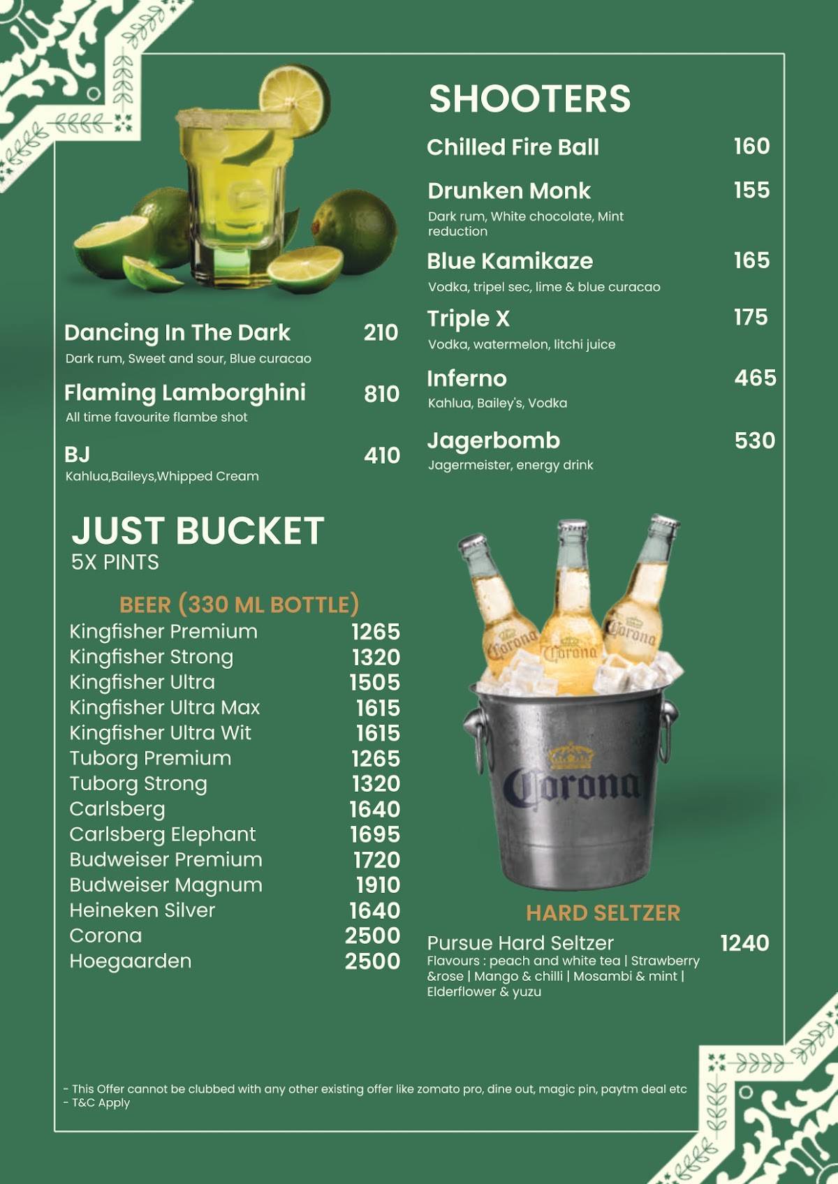 Terrace Bar & Kitchen menu