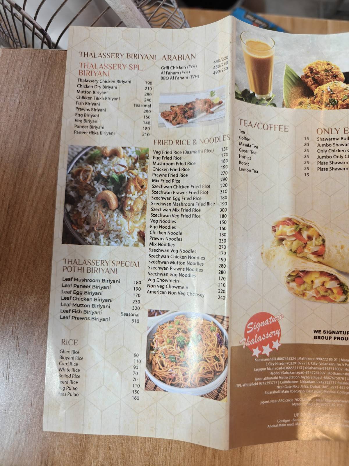 Thalassery Restaurant Marathahalli menu