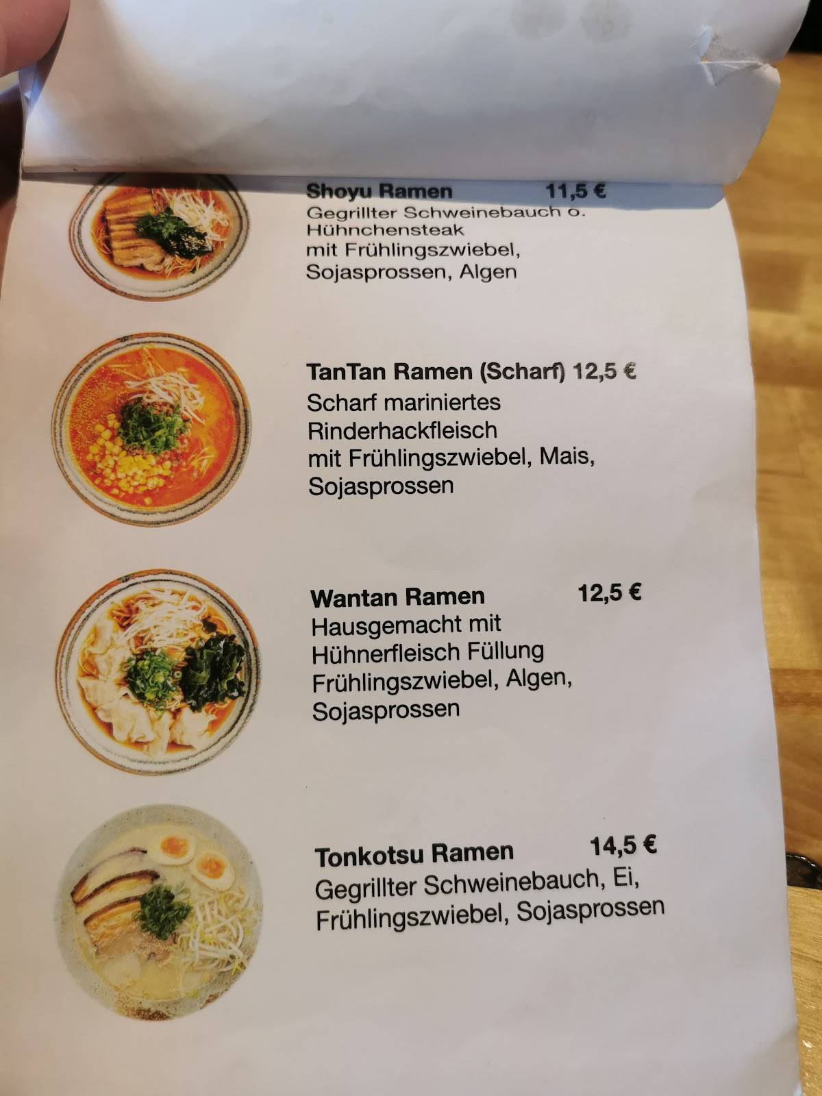 Меню ресторана XXX Ramen Berlin, Берлин