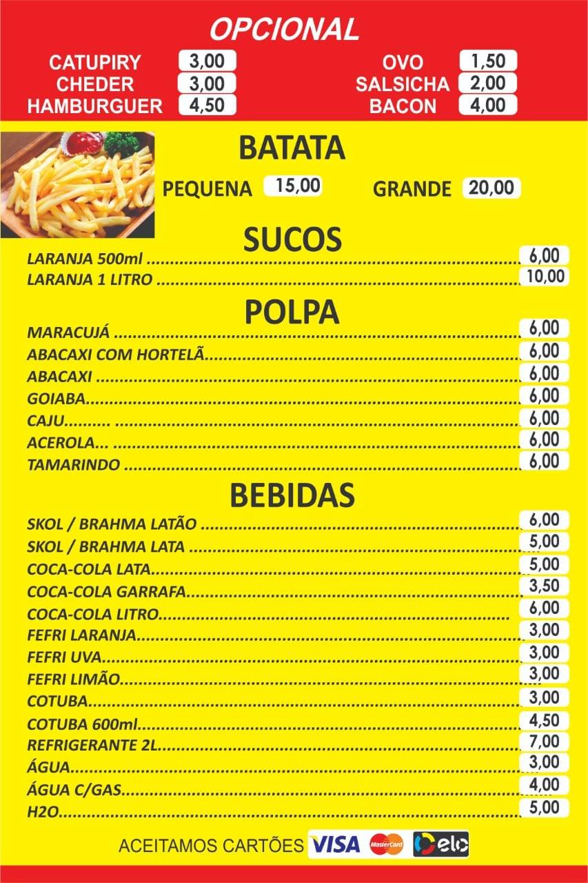 Beto Lanches cardápio