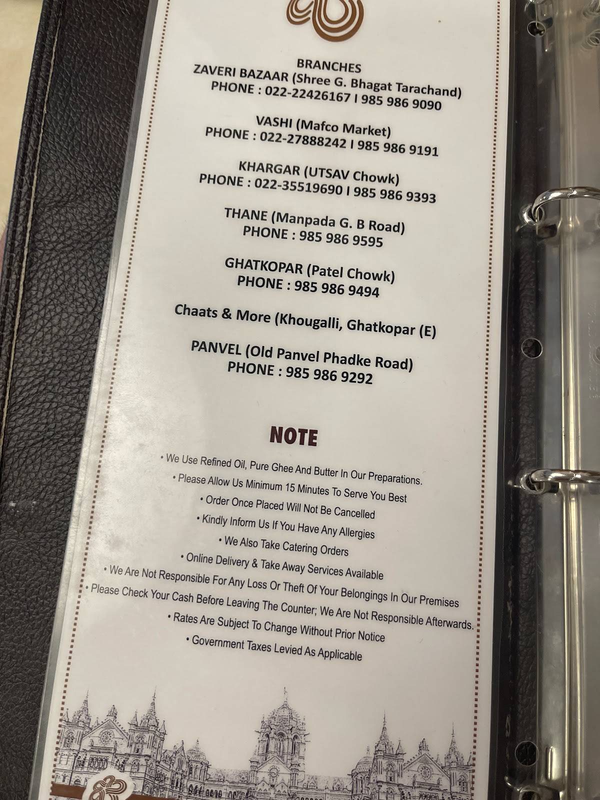 Bhagat Tarachand(ORIGINAL SINCE 1895) menu