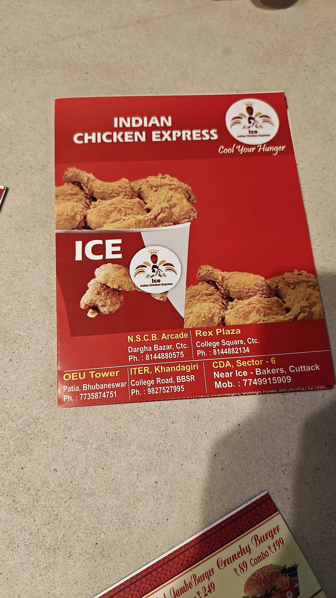 Indian Chicken Express menu