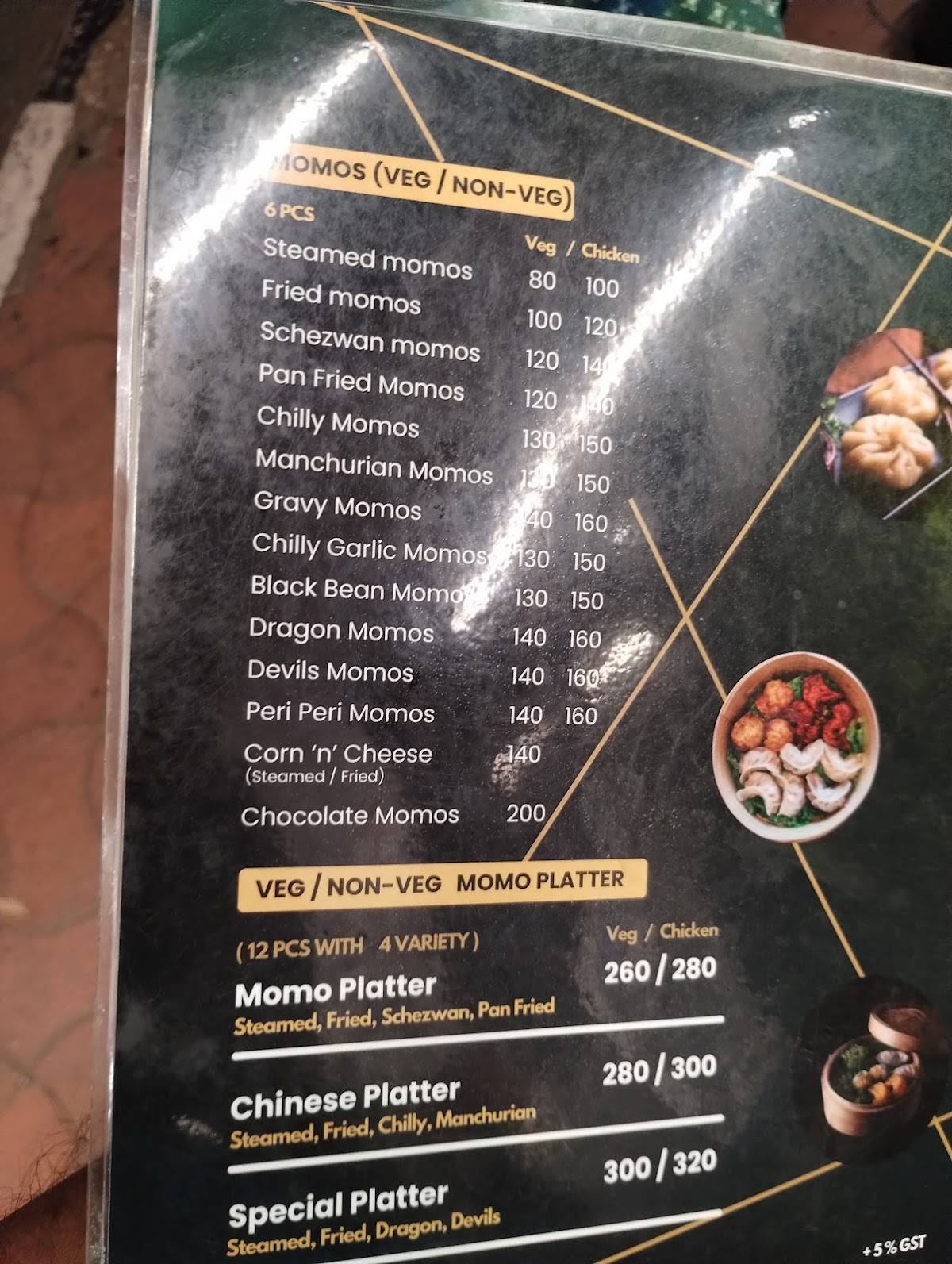 Big Belly Momos - Panavila menu