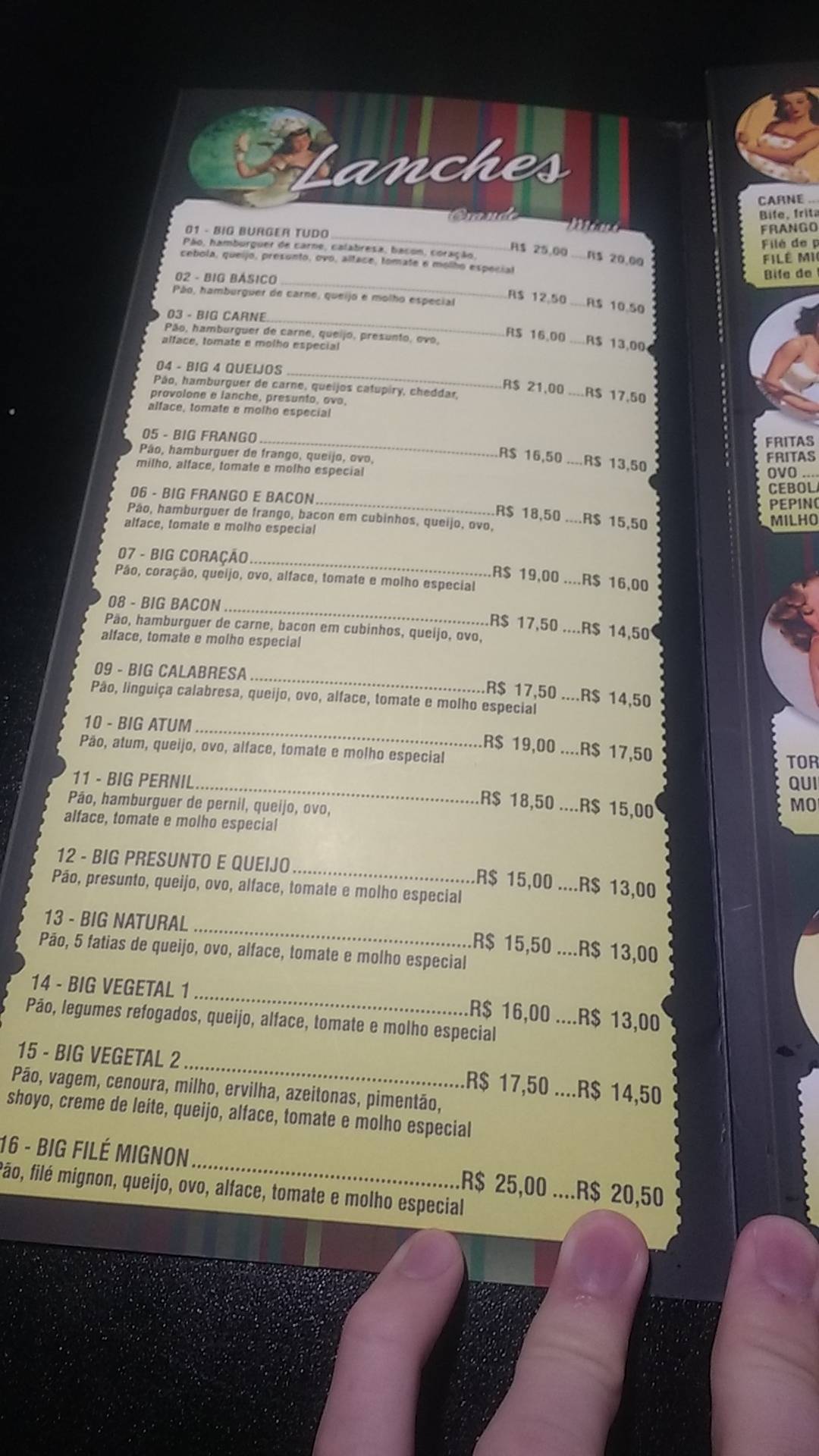 Big Burger cardápio