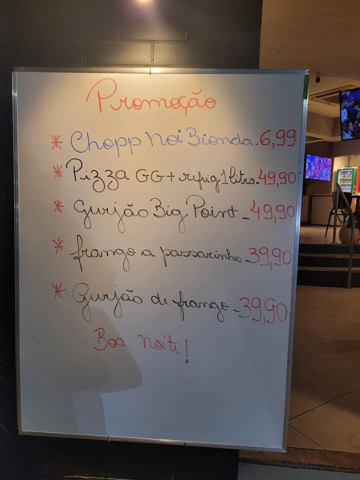 Big Point 3 cardápio