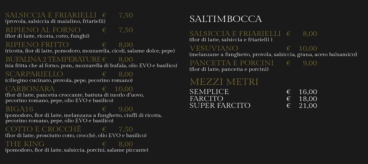 Menu di Biga 16 di Canò Francesco 