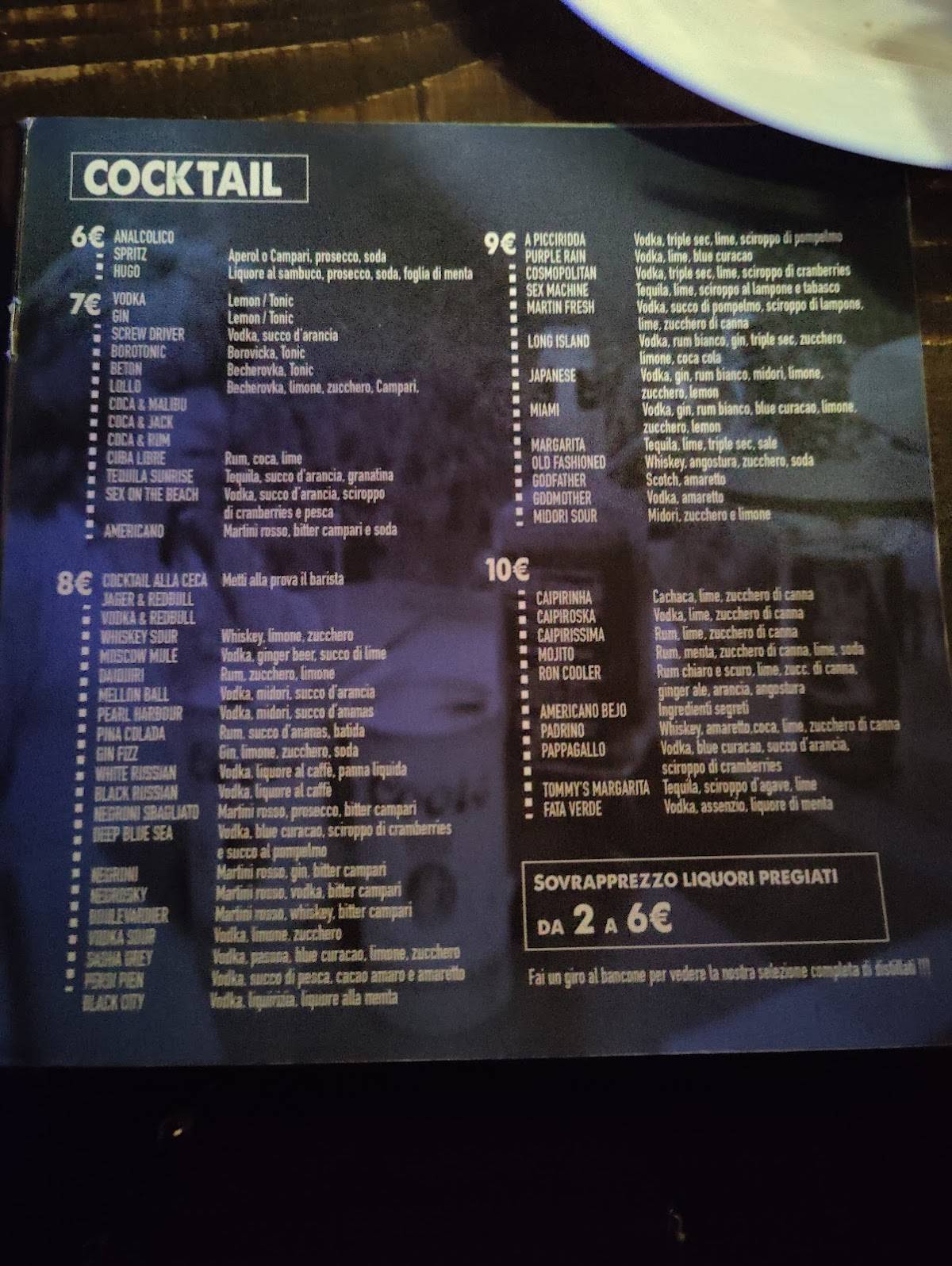 Menu di Birra Ceca Pub82 