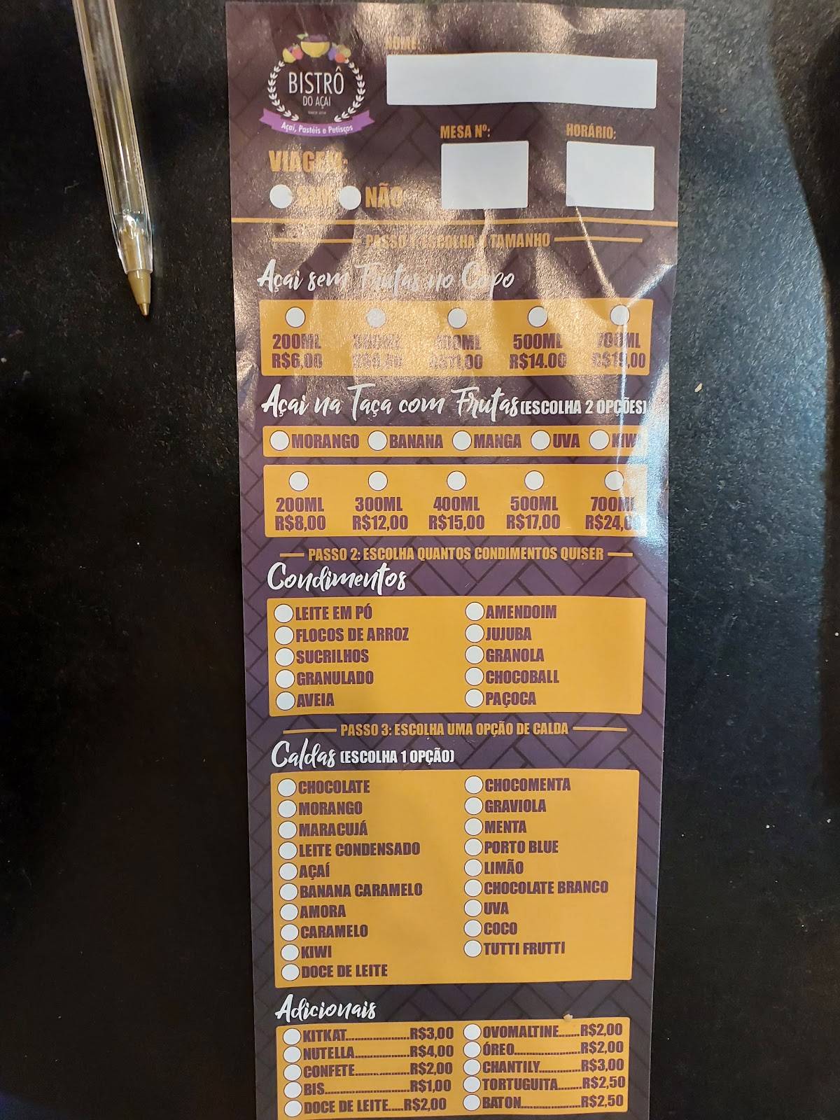 Bistrô do Açaí Valqueire cardápio