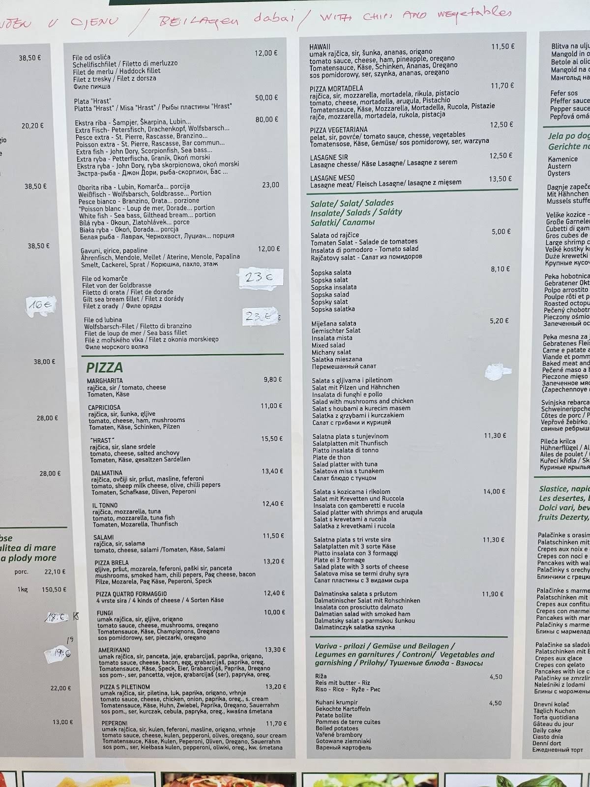 Menu di Bistro Lungo Mare 