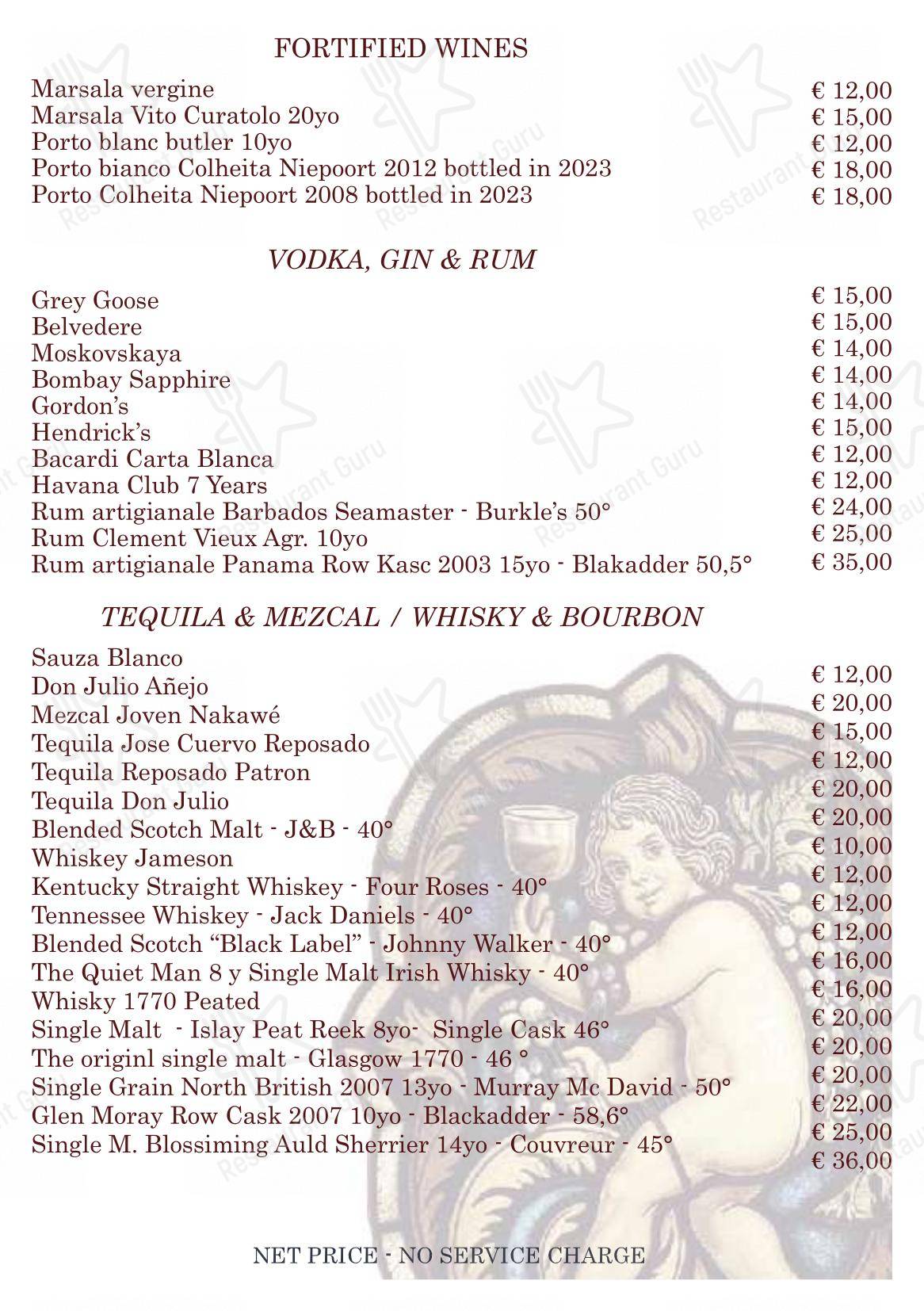 Menu di Bistrot de Venise - Основное меню