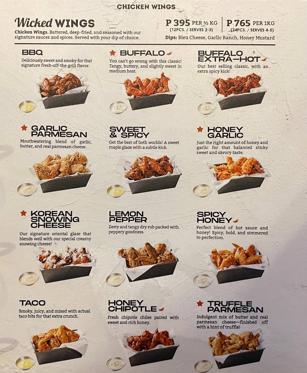 Carta del restaurante Blake's Wings & Steaks - Ayala Malls TriNoma ...