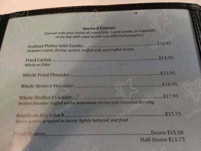 Menu at Blue Marlin Restaurant, Fairhope