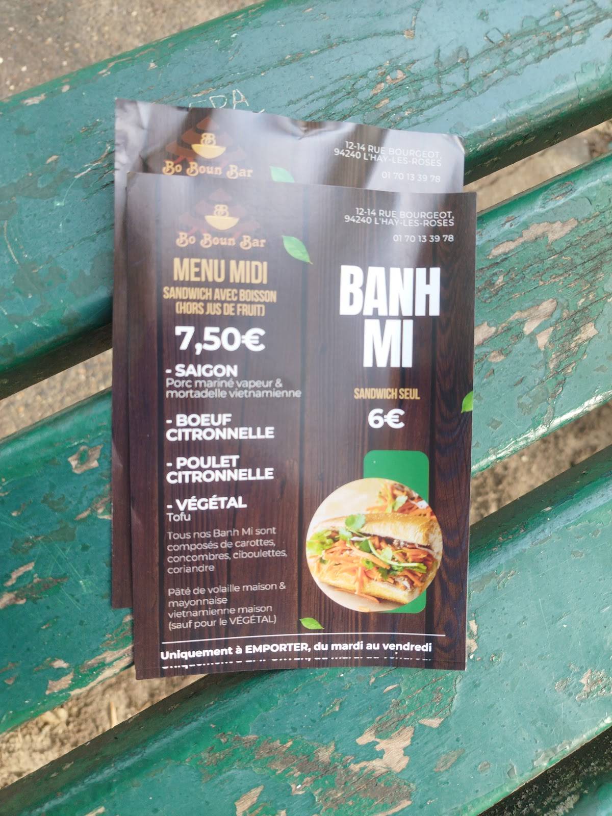 Menu de BO BOUN BAR